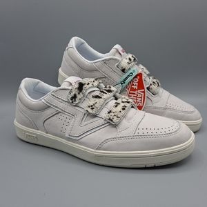New Vans Lowland CC V Pony Animal Print Velcro True White Leather Comfycush